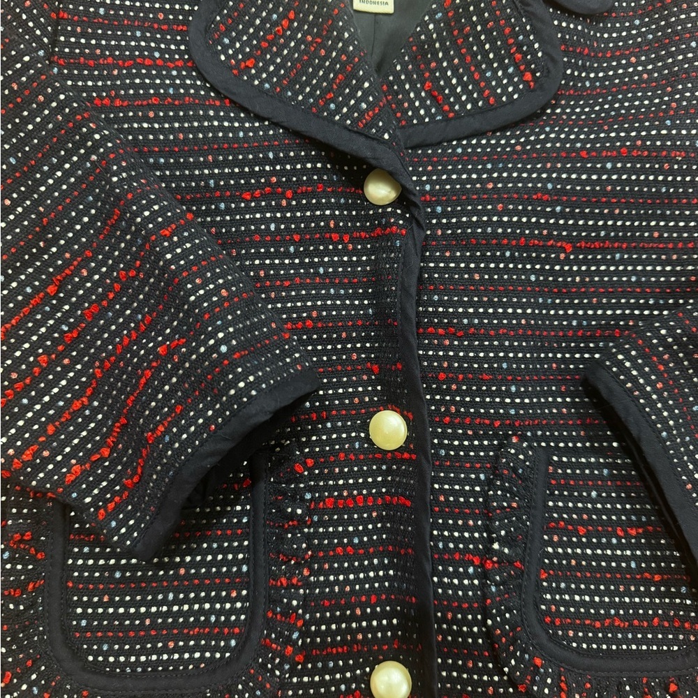 Janie and Jack Striped Navy Pea Coat - Picture 3 of 4